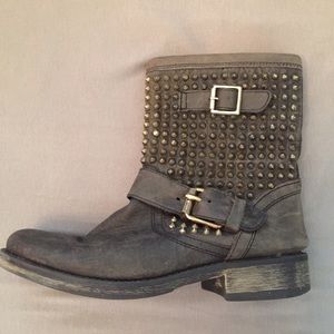 black & gold studded Steve Madden Moto boots