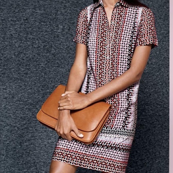 J.Crew Pink Geo Shirt Dress