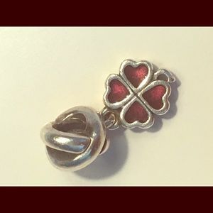 Pandora 4 Leaf Clover Silver Dangle Charm