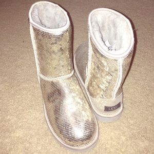 UGG silver sequin boots