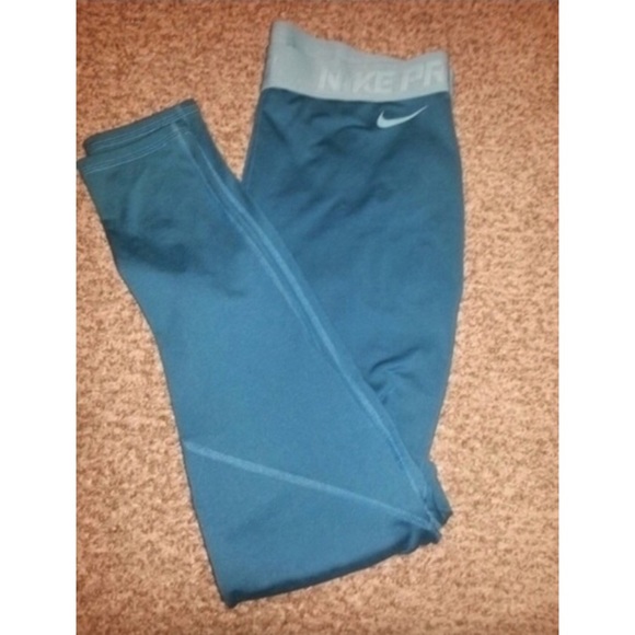 Teal Nike Pro workout pants