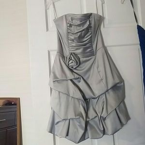 Strapless silver dress