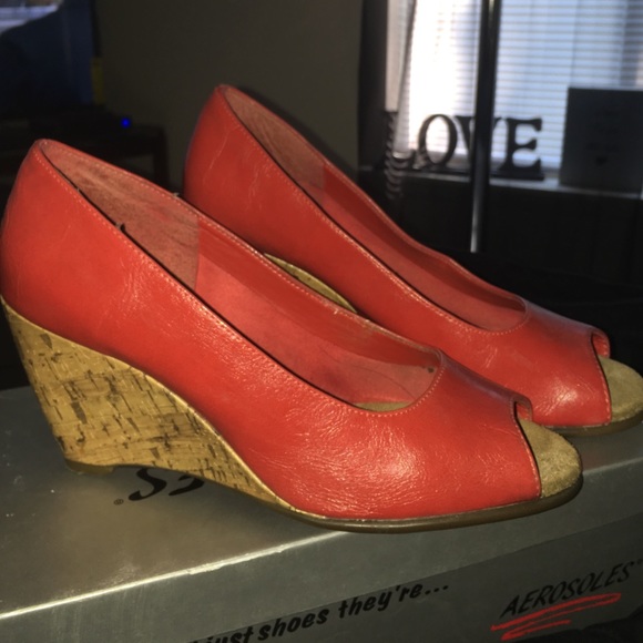AEROSOLES Shoes - ⚡️SALE⚡️Red Leather Wedges