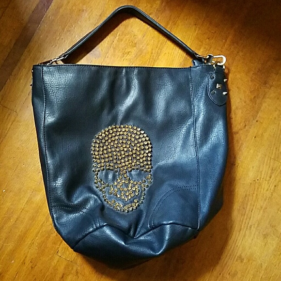 Rocker chic vegan leather bag