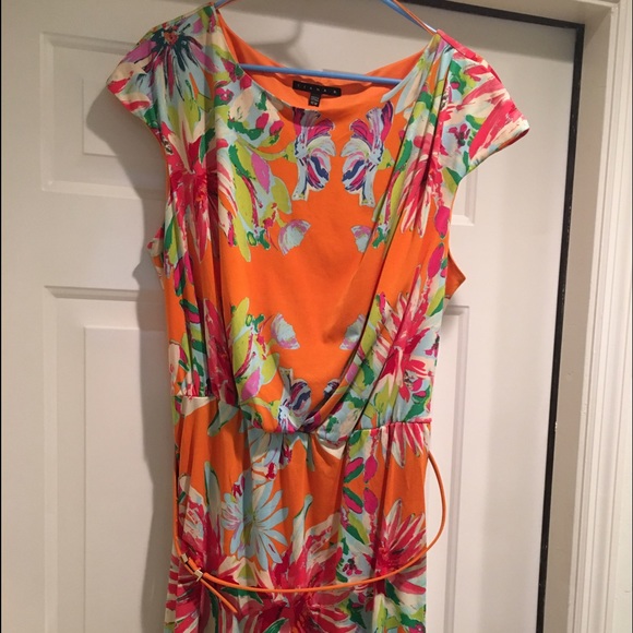 Floral dress with belt