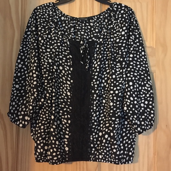 Black Polka Dot Lace Top
