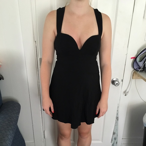 Black dress with crisscross back