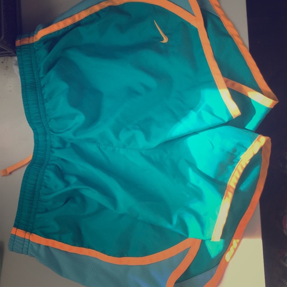 Teal orange nike girls tempo running shorts medium