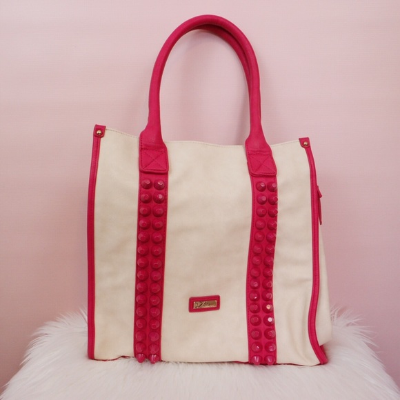 Gorgeous Leatherette Tote Bag Pink Cream