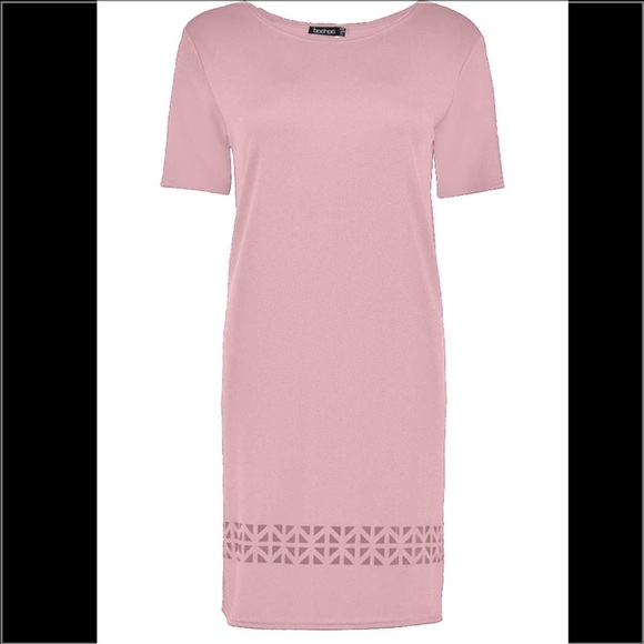 Gorgeous Mauve Laser Cut Shift Dress - Picture 3 of 4