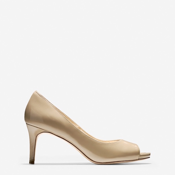Cole Haan Bethany Pump patent leather nude heal