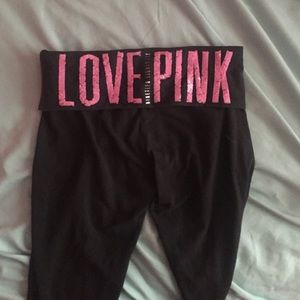 PINK fold over leggings