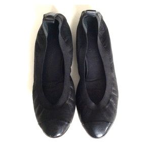 Chanel Black Leather Ballet Flats