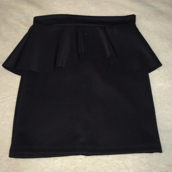 Black peplum skirt