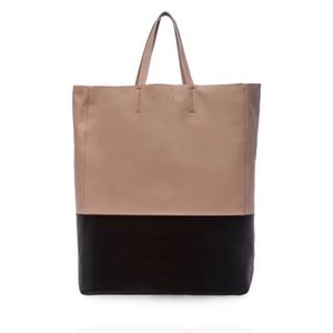 Celine Bi-Cabas Blush and Black Lambskin Tote