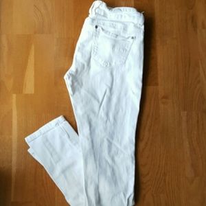 Forever 21 White Distressed Denim Jeans Pants