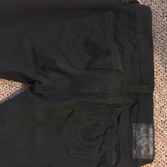 Black stretchy True Religion jeans (low rise)