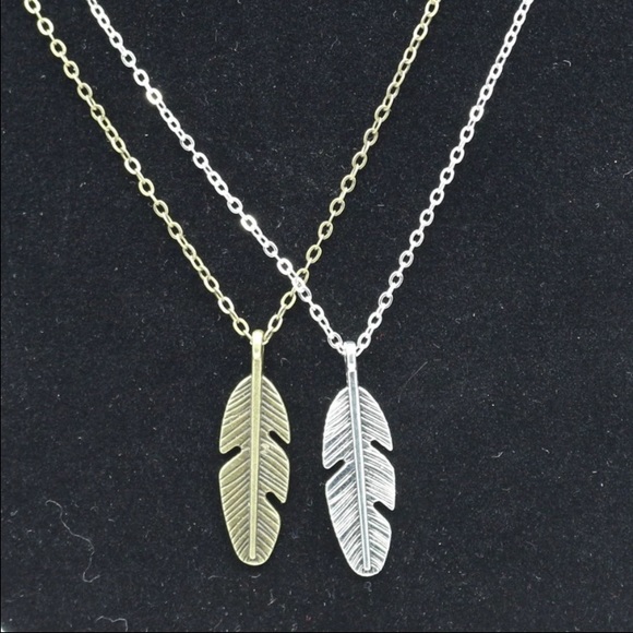 Jewelry - SOLD OUT Feather Pendent w/24" chain-silver/ gold