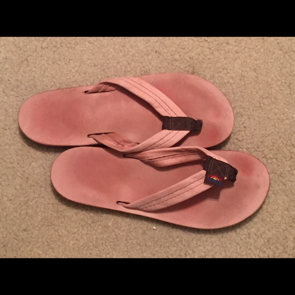 Rainbow flip flops