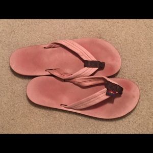 Rainbow flip flops