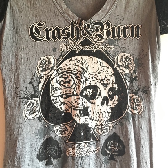 SOLD! Crash & Burn Tee - Picture 1 of 4