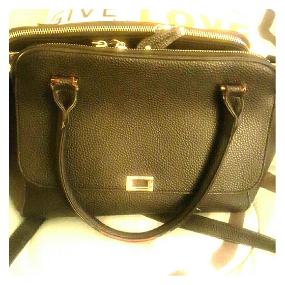 Black Faux LEATHER handbag