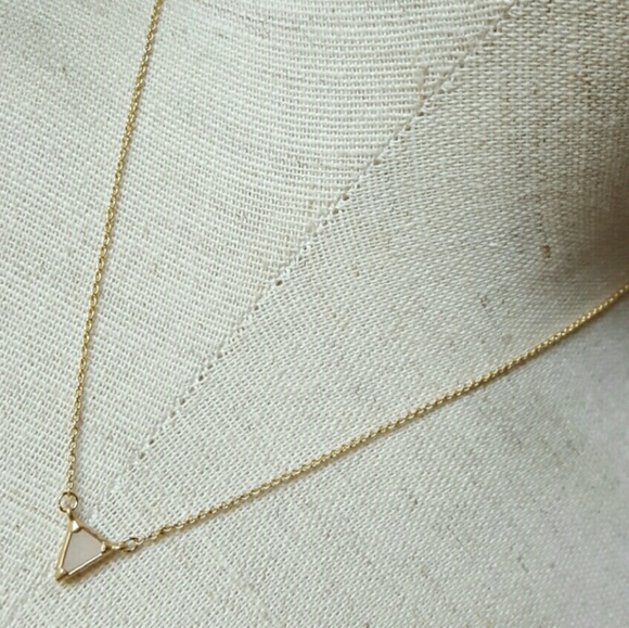 Host Pick Minimalist Rose Quartz Triangle Necklace - Picture 2 of 2