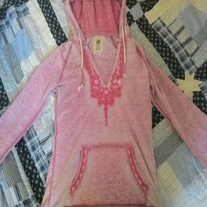 Pink wash hoodie sweatshirt