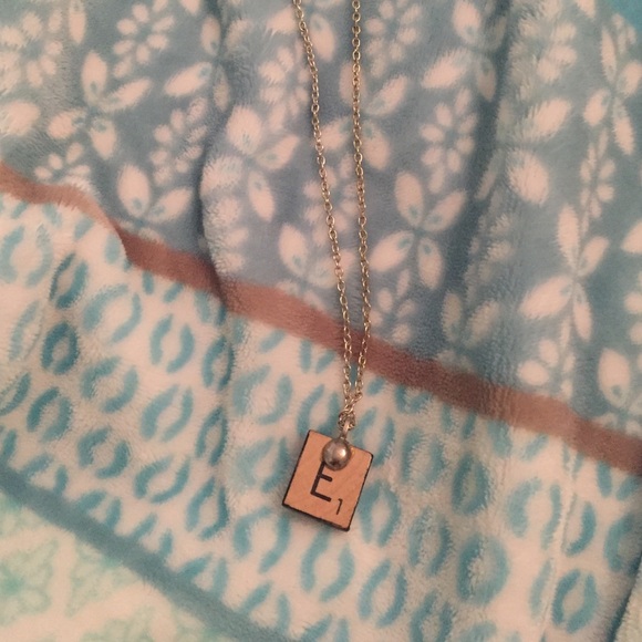 Scrabble piece necklace