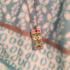 Hand painted domino necklace