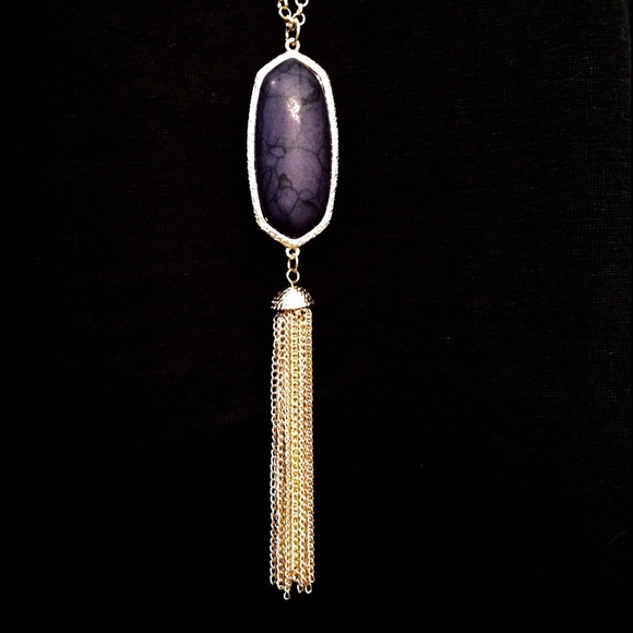 Stone and Tassel Necklace - Picture 2 of 3