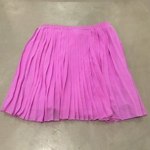 Fuchsia Pink Pleated Skirt