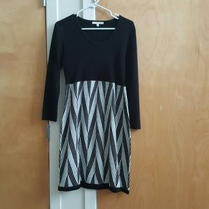 Chevron Striped Sweater Dress