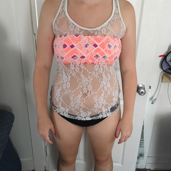 Sheer lace tank
