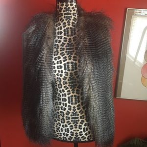 Faux fur dark vest