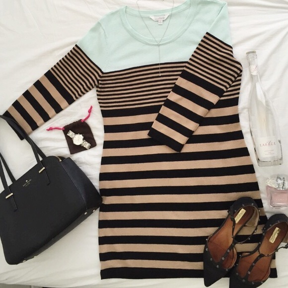 👗CHARMING CHARLIE MINT/STRIPE DRESS👗