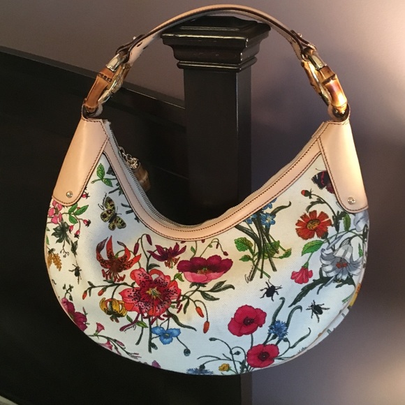 Authentic Gucci Floral Print Handbag