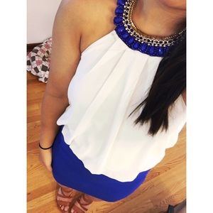 A'GACI Blue and White Dress