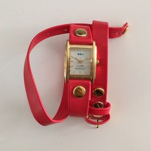 La Mer Wanderlust Red Wrap Watch NEW
