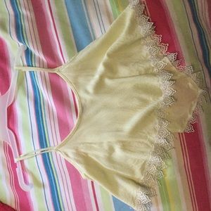 Yellow tank top with laced bottom
