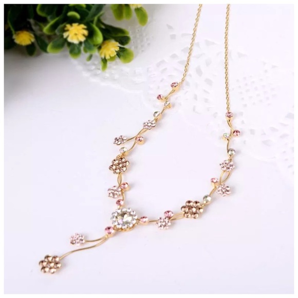 Swarovski Crystal Champagne Crystal Necklace - Picture 2 of 4