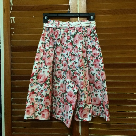 vintage Talbots pink floral culottes - Picture 2 of 4