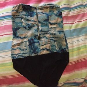Front zip leotard (tie dye)
