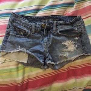 Light blue jean shorts