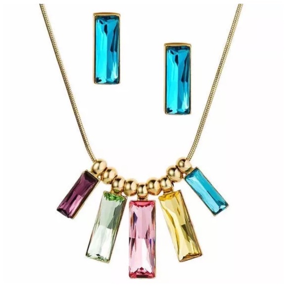 Handmade Jewelry - DF100 Swarovski Crystal Pastel Floating Necklace