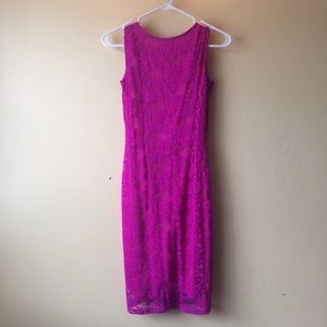 Backless Fuschia Lace Dress