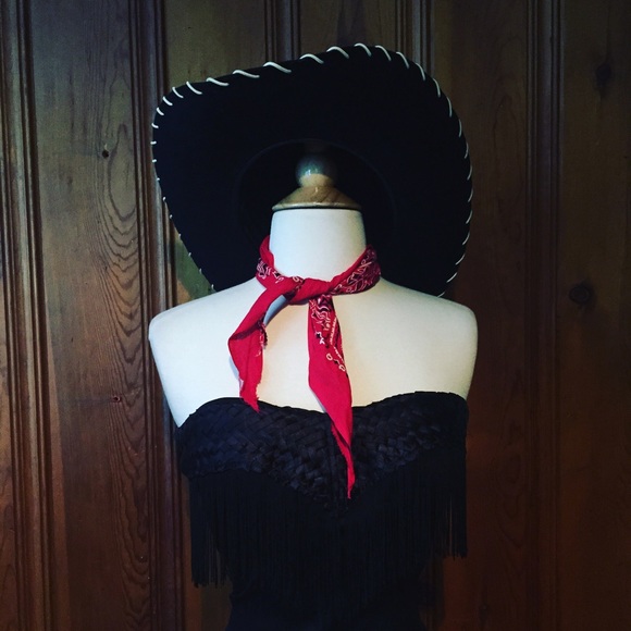 Vintage inspired black cowboy hat