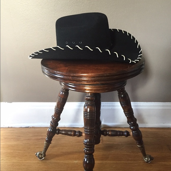 Vintage inspired black cowboy hat