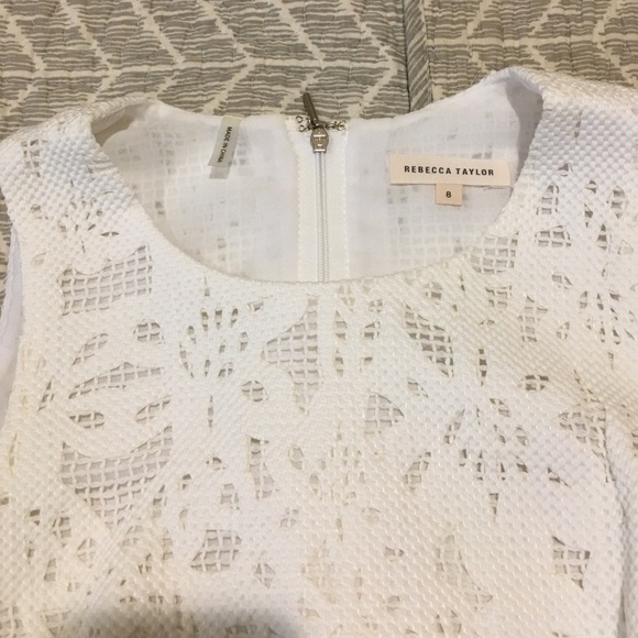 Two piece white lace Rebecca Taylor skirt and top.