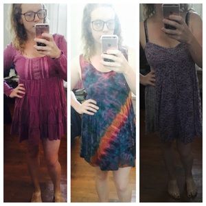 Bundle of 3 purple hippie dresses!